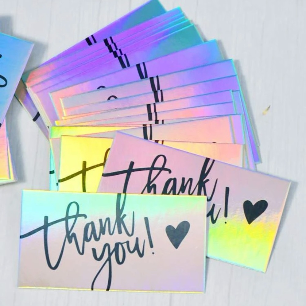 50 PK Metallic Rainbow Thank You Cards 50 Pack Set - Picture 5 of 7